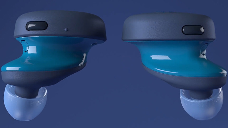 Thiết kế công thái học ba điểm "Ergonomic Tri-hold" nhìn khá rõ với ảnh chụp ngang mẫu tai nghe này.