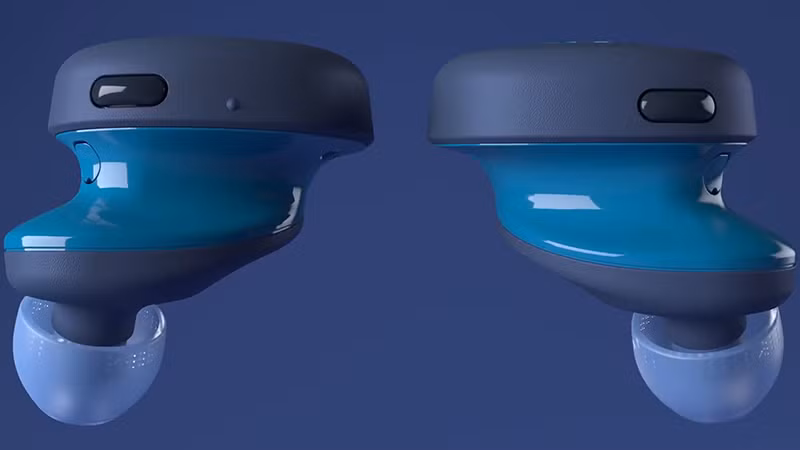 Thiết kế công thái học ba điểm "Ergonomic Tri-hold" nhìn khá rõ với ảnh chụp ngang mẫu tai nghe này.