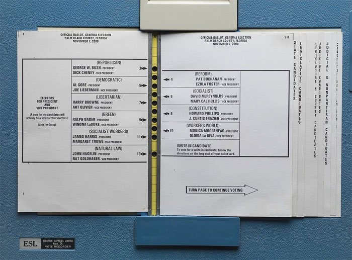 Joseph Harris và William Rouverol sáng chế ra phiếu đục lỗ Votomatic vào năm 1965. Với hệ thống này, các cử tri sẽ đánh dấu lựa chọn bằng cách đục một lỗ trên phiếu bầu tại vị trí tương ứng của ứng viên.