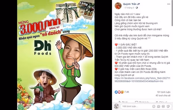 Trên fanpage cá nhân hơn 550 nghìn lượt theo dõi, nữ Youtuber vui vẻ chia sẻ thông tin, đồng thời mở một minigame ăn mừng thành tích khủng. Người hâm mộ để lại những bình luận chúc mừng mẹ con bé Sa, cùng với mong muốn kênh tiếp tục cho ra đời nhiều video chất lượng.