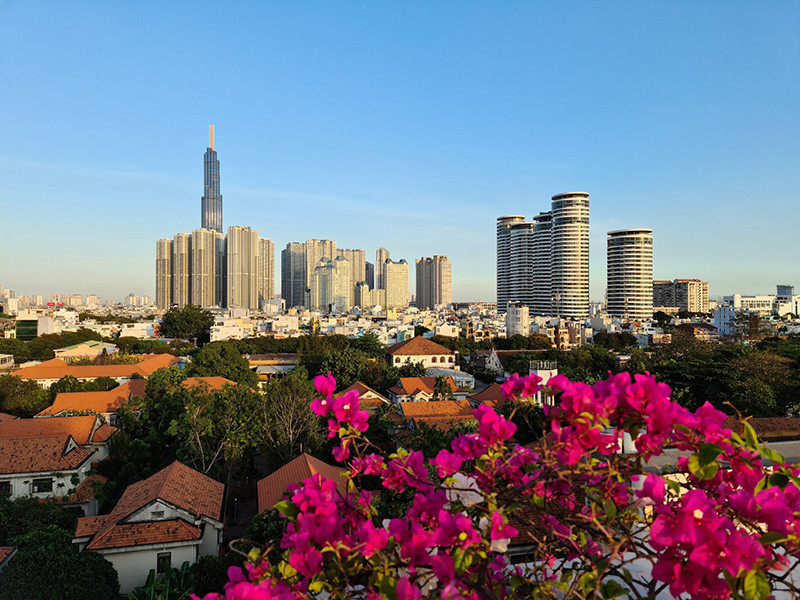 Bức ảnh chụp cảnh 1 góc thành phố ở chế độ bình thường. (Ảnh: Nguyễn Phúc Lộc)