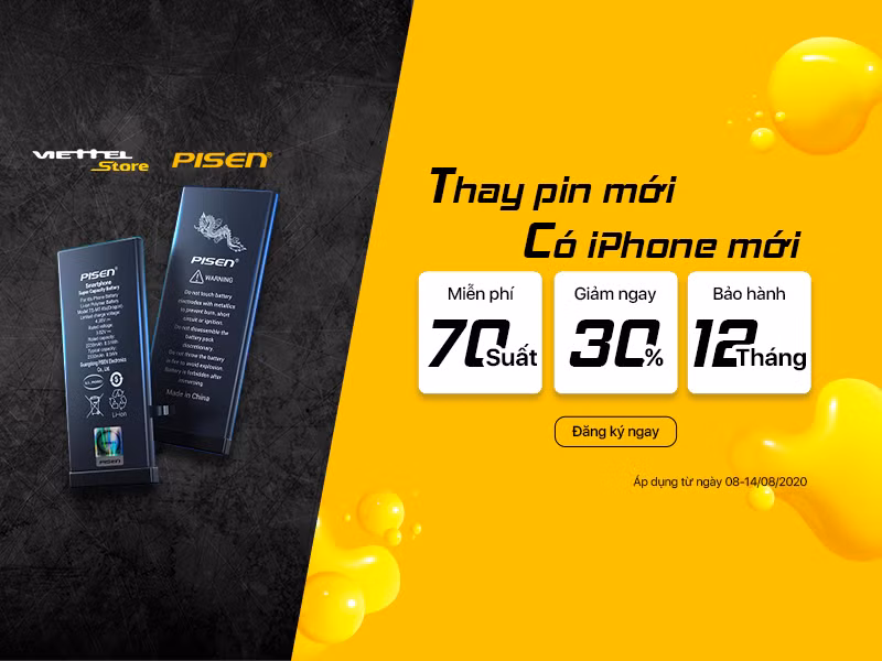 Xuat hien 2 dia chi thay pin iPhone chinh hang mien phi tai Ha Noi