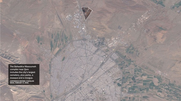 Theo Washington Post, nhiều hoạt động đào đất bất thường xuất hiện tại khu nghĩa trang Behesht-e Masoumeh tại Qom, cách thủ đô Tehran 120 km về hướng nam.