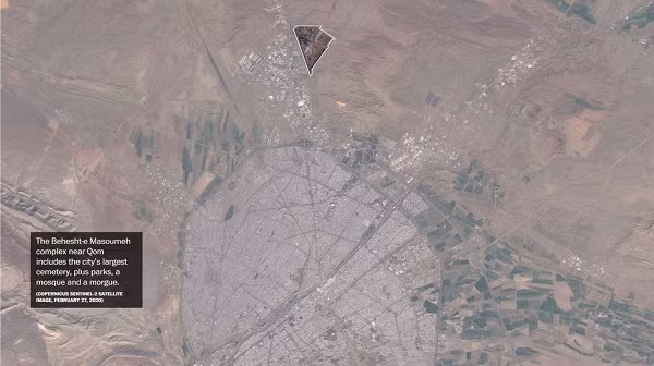 Theo Washington Post, nhiều hoạt động đào đất bất thường xuất hiện tại khu nghĩa trang Behesht-e Masoumeh tại Qom, cách thủ đô Tehran 120 km về hướng nam.