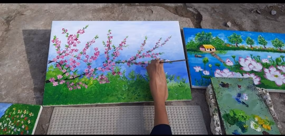 Huynh Thi Xam: Nghi luc cua nu hoa si ve tranh bang chan-Hinh-6