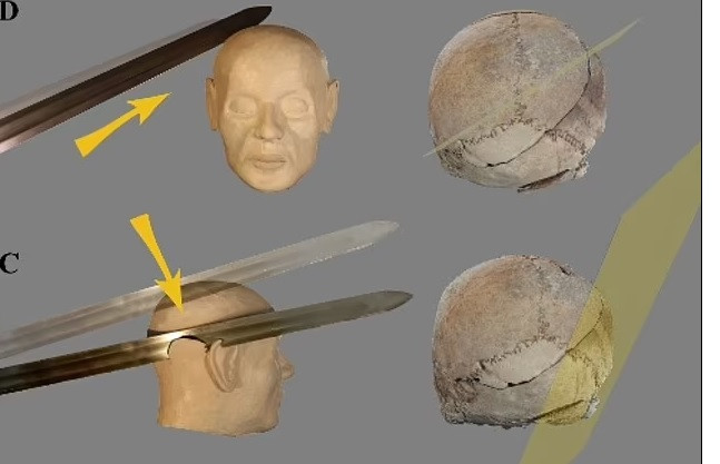 Bộ hài cốt nằm trong một ngôi mộ ở sân trước gần lối vào nhà thờ trong thế kỷ 11. Kết quả xác định niên đại bằng đồng vị carbon cho thấy nạn nhân được chôn cất trước năm 1260.