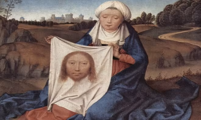 Câu chuyện về Veronica và chiếc khăn được miêu tả trong chặng thứ 6 trong tổng số 14 chặng của "Đường Thánh Giá" với tựa đề "Veronica lau mặt Chúa Jesus".