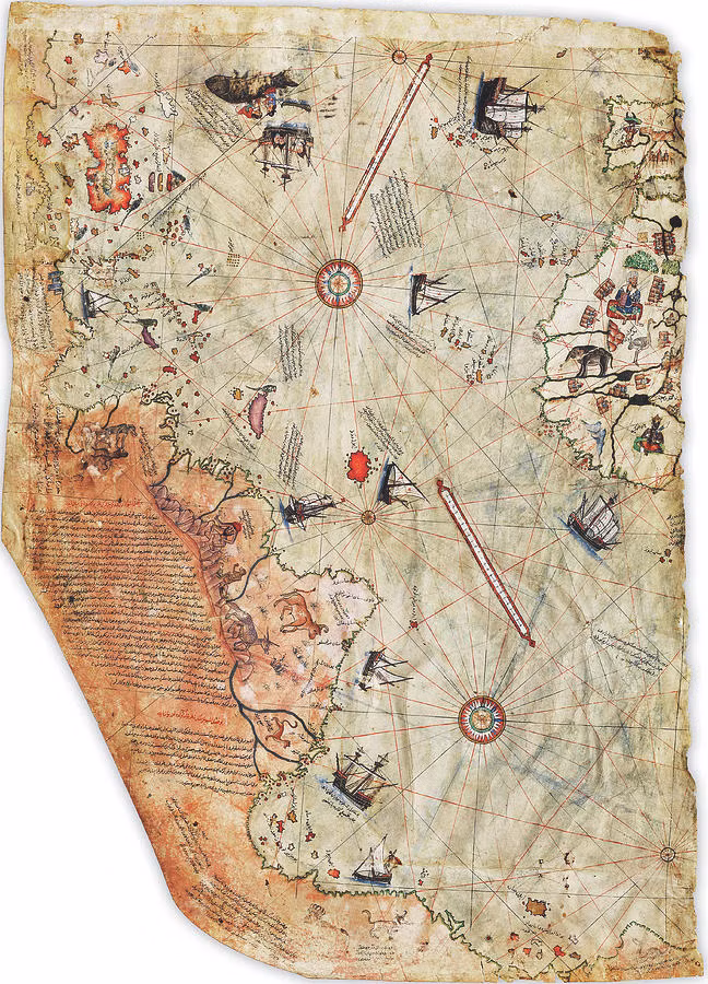 Hình ảnh của tấm bản đồ Piri Reis được in trên mặt trái của tờ 10 triệu đồng lira Thổ Nhĩ Kì giai đoạn năm 1999 - 2005 và của tờ tiền giấy 10 lira mới từ năm 2005 - 2009.