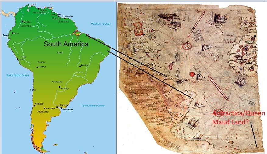 Khi đô đốc Piri Reis vẽ tấm bản đồ này, ông đã sử dụng nhiều nguồn tham khảo khác nhau. Trong đó này có 10 nguồn Ả Rập, 4 bản đồ xứ Anh điêng (từ người Bồ Đào Nha) và 1 bản đồ của Christopher Columbus.