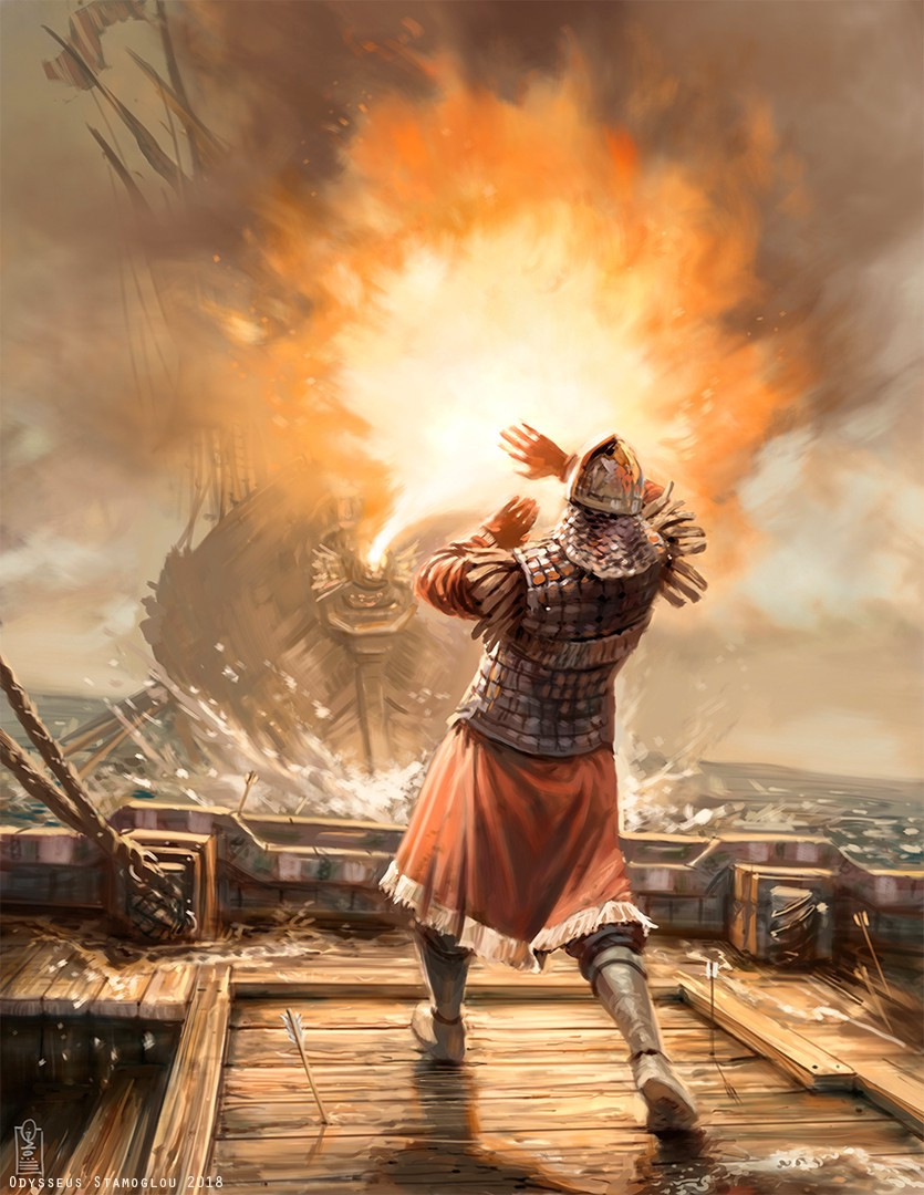 Thế nhưng, do đây là bí mật quốc gia nên công thức tạo ra "ngọn lửa Hy Lạp" chỉ được lưu truyền trong hoàng tộc của đế chế Byzantine.