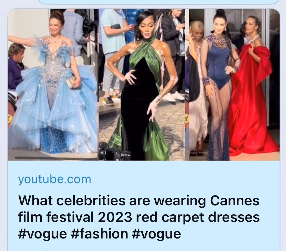 "Khi tôi xuất hiện trong khu vực sảnh cửa Hotel Martinez đã nổi bật rực rỡ và được rất nhiều ống kính của báo giới chiếu chụp cũng như nhận được sự reo hò ngưỡng mộ của những người dân vây quanh khu vực rào chắn được bảo vệ. Đặc biệt bộ cánh đã được ống kính phóng viên tạp chí Vogue danh giá ghi lại", người đẹp chia sẻ.