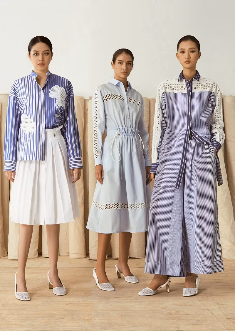 Biên độ sáng tạo của Công Trí được mở rộng với muôn vàn kiểu dáng cơ bản, mang tính ứng dụng cao như: Áo sơ-mi oversized, áo T-shirt, quần shorts, quần culottes, chân váy maxi và midi, đầm xuông... Đặc biệt, mẫu áo tank top gây bão trên thế giới trong năm vừa qua cũng được Công Trí lăng xê.