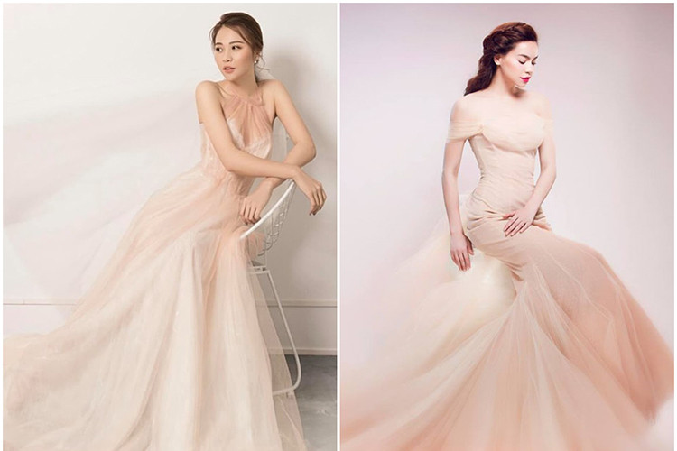 Tuy nhiên, có một số ý kiến cho rằng thoáng nhìn qua, chiếc váy cưới của Đàm Thu Trang mang phong cách của Hồ Ngọc Hà.