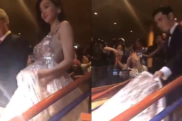 Huỳnh Hiểu Minh và Angelababy được cho là không có bất cứ hành động tình cảm nào như trò chuyện hay nắm tay như trước đây.