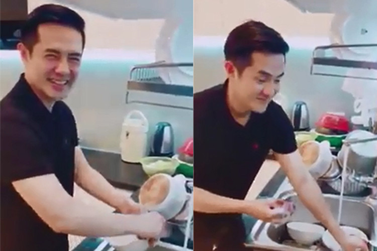 Vì Đông Nhi, Ông Cao Thắng sẵn sàng xắn tay vào bếp rửa bát. Ảnh: Vietnamnet