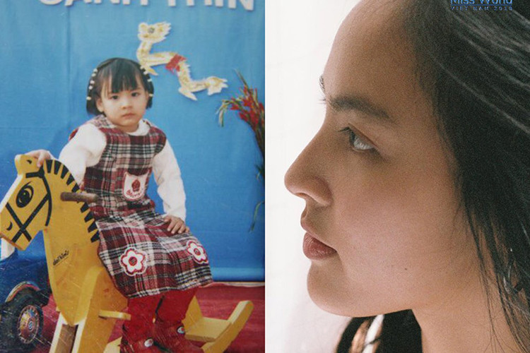 Nguyễn Thị Quỳnh Nga hồi nhỏ cũng như khi lớn lên đều gây ấn tượng nhờ đôi mắt đẹp.