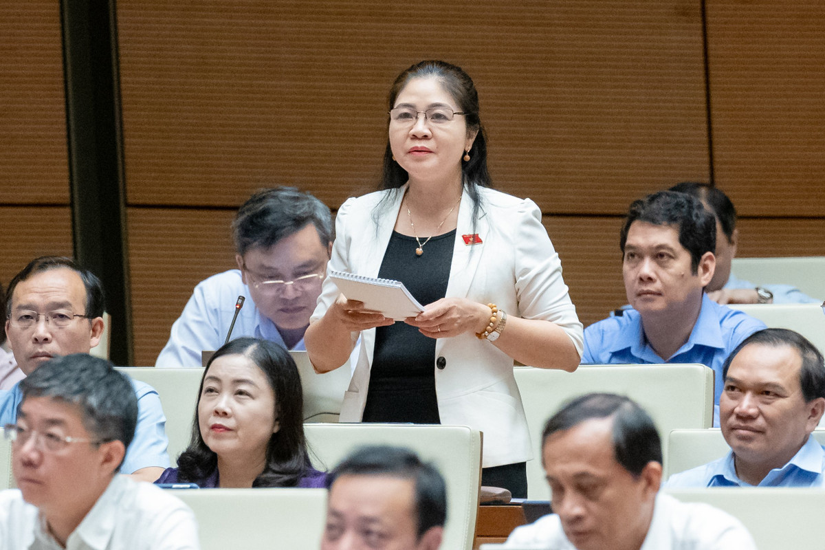 “Bộ trưởng nói, việc hơn 1.000 hồ chứa nước xuống cấp trầm trọng do kỹ thuật kém, kinh phí thiếu…thời gian tới sẽ rà soát, nâng cấp, sửa chữa. Tôi chưa đồng tình, hiện tại còn 1.645 hồ đập, thủy lợi nhỏ xuống cấp trầm trọng, thiếu khả năng xả lũ. Đề nghị Bộ trưởng cần có giải pháp căn cơ”, Đại biểu Leo Thị Lịch (Bắc Giang).