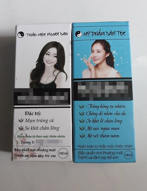 Tại bệnh viện Da Liễu TP.HCM, các bác sĩ chẩn đoán Tâm bị viêm da tiếp xúc dị ứng. Cô gái được kê thuốc uống trong 1 tuần và cảnh báo dừng ngay việc sử dụng loại ''kem lạ'' này. Theo quan sát, hai lọ mỹ phẩm mà bệnh nhân này mang đến có dòng quảng cáo in trên bao bì là ''Mỹ phẩm dân tộc'', ''Thảo mộc người Dao'' có công dụng trị mụn trứng cá, se khít lỗ chân lông, chống nhờ da, mờ vết thâm, mờ sẹo,…