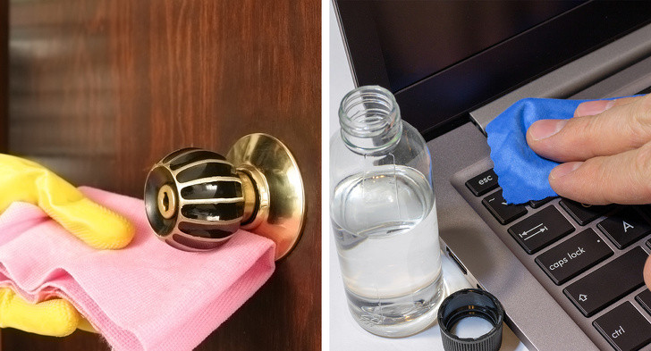 Vệ sinh các vật dụng thường xuyên sử dụng trong nhà: Cũng như mọi người nên tránh ra ngoài nơi công cộng khi bị bệnh, điều quan trọng không kém đối với những người khỏe mạnh là tránh tiếp xúc gần gũi với những người đang có các triệu chứng mắc bệnh. Tương tự như vậy, bạn nên thường xuyên vệ sinh các vật dụng hay chạm vào nhà hoặc nơi làm việc. Cách này giúp bạn có thể tránh tiếp xúc gián tiếp với người bệnh.