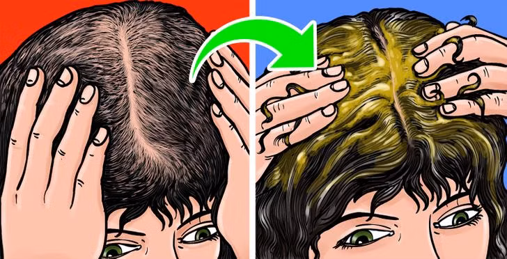 Dưỡng da đầu bằng dầu: Mát xa đầu và đắp mặt nạ cho tóc cũng có lợi như điều chỉnh chế độ ăn uống. Bạn có thể thử mát xa đầu và đắp mặt nạ cho tóc bằng các loại dầu khác nhau. Nó giúp loại bỏ căng thẳng và thúc đẩy sự phát triển của tóc. Dầu hương thảo có tác dụng trị hói đầu và kích thích tóc mọc trở lại. Vì thế, hãy sử dụng vài giọt dầu hương thảo để xoa bóp da đầu vài lần/tuần.