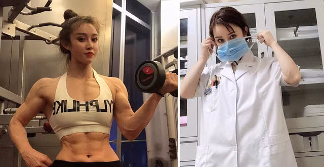 Trong khi Viên Hợp Vinh sở hữu gương mặt được nhận xét như búp bê Barbie với đôi mắt to tròn, sống mũi cao cùng khuôn miệng nhỏ, thân hình cô lại nổi rõ 6 múi và cuồn cuộn cơ bắp.