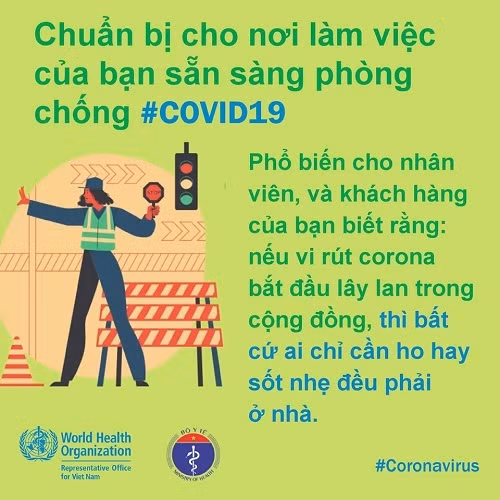 Khuyến cáo những người bị ốm hãy ở nhà.