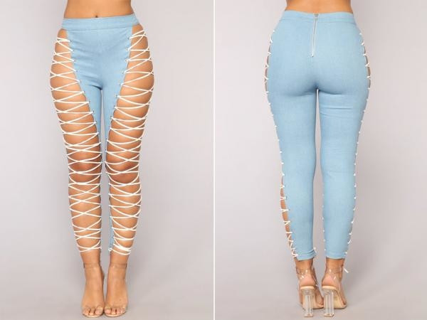 Kiểu quần jeans cực sexy được thiết kế để dành cho những ai yêu thích những thiết kế nhiều dây dợ.