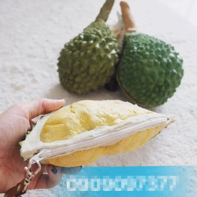 Chiếc túi hình quả sầu riêng đang rất hot và được bày bán rất nhiều trên các kệ hàng bán đồ lưu niệm ở Thái Lan.