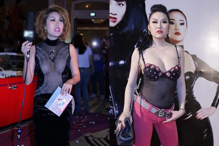 Phi Thanh Vân bị xếp vào dàn sao mặc xấu vì diện chiếc đầm xuyên thấu phô bày hết nhược điểm trên cơ thể.
