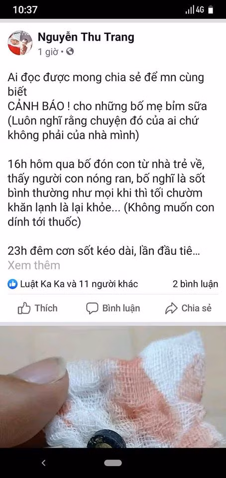Hoang hon be nho sot lien tuc sau khi nha tre vi ly do kinh khung nay