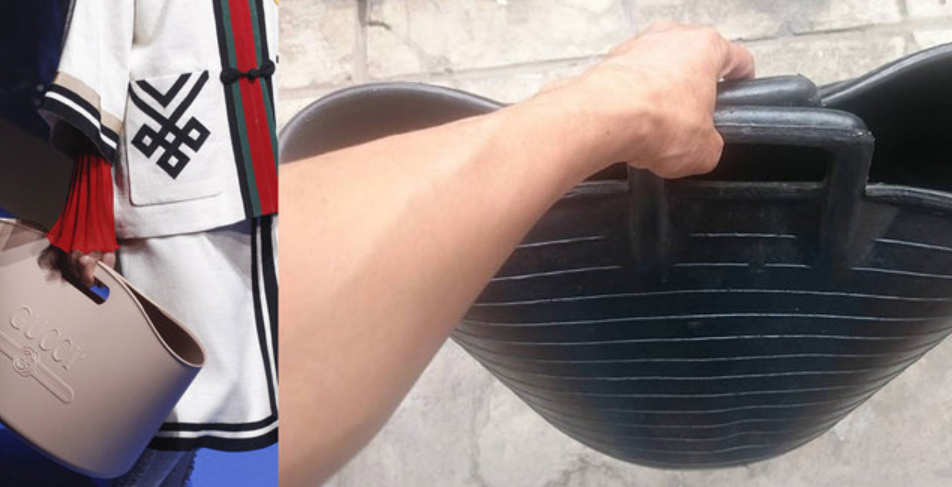 Gucci cùng từng gây sốt khi bán chiếc túi xách có vẻ giống giống xô đựng vữa với giá 980 USD.