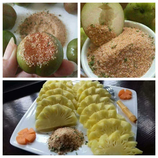 Muối Hảo Hảo có thể dùng để chấm các loại hoa quả như ổi, xoài, mận, cóc, nhót...