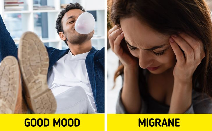 7. Nó tác động đến não của bạn: Đáng ngạc nhiên là kẹo cao su có siêu năng lực chống căng thẳng, cải thiện tâm trạng. Tuy nhiên, áp lực liên tục lên hàm làm tăng số lượng và tần suất của chứng đau nửa đầu và đau đầu do căng thẳng. Trong trường hợp xấu nhất, nó có thể dẫn đến đau đầu mãn tính. Vì vậy, nếu bạn đã có khuynh hướng đau nửa đầu, tốt hơn hết là bạn nên tránh dùng kẹo cao su.