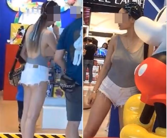 Gái trẻ Trung Quốc mặc đồ phản cảm khi tới rạp chiếu phim.