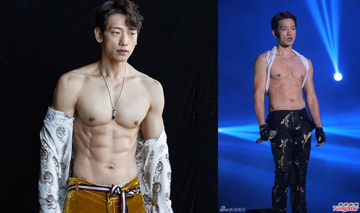 Bi Rain luôn biết cách chinh phục ánh nhìn của phái nữ trên sân khấu với những màn mặc áo phanh ngực khoe cơ bụng 6 múi khi trình diễn.