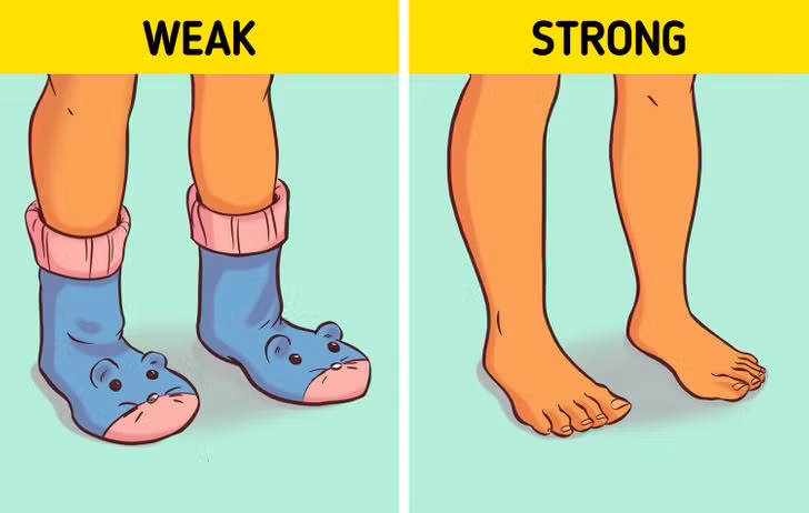 Việc đi chân đất tác động lớn đến hệ thống miễn dịch của cơ thể. Nghiên cứu chỉ ra rằng những người đi chân đất khi tập thể dục chịu ít đau đớn hơn và thời gian phục hồi ngắn hơn so với những người tập thể dục mà đi giày dép. Cải thiện lưu thông máu