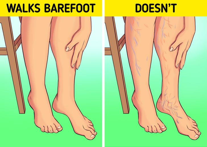 Đi chân đất có thể kích thích các huyệt đạo ở bàn chân, từ đó lần lượt kích thích các dây thần kinh và tĩnh mạch, tăng cường lưu thông máu, cải thiện hệ thống thần kinh. Những người mắc bệnh đái tháo đường bị đau do giãn tĩnh mạch nếu đi chân đất thường xuyên để giảm bớt đau đớn.