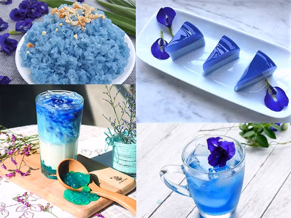 Thời gian gần đây, giới trẻ rất thích thú khi thưởng thức món ăn hay đồ uống có màu sắc lạ mắt như: Xanh biếc, tim tím, hồng hồng… ở các quán trà sữa. Đó là các món ăn làm từ hoa đậu biếc.