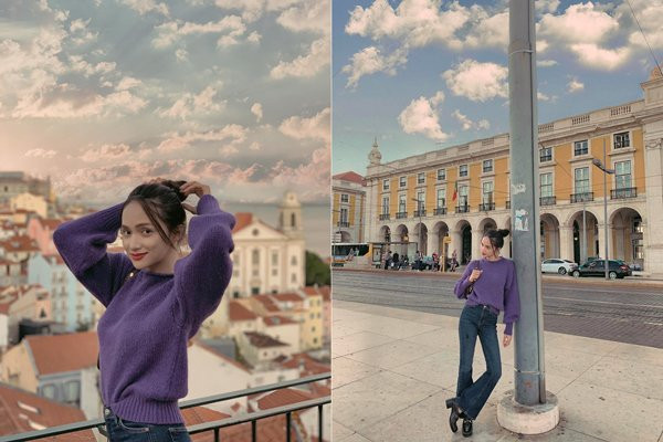 Hoa hậu chuyển giới thường khéo léo lựa chọn phong cách basic đơn giản và không quá cầu kỳ khi diện trang phục màu tím. Ảnh: Internet. Mời độc giả theo dõi video "Minh Hằng chia sẻ về phong cách thời trang". Nguồn: VTC.