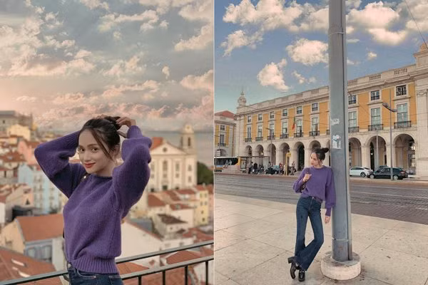 Hoa hậu chuyển giới thường khéo léo lựa chọn phong cách basic đơn giản và không quá cầu kỳ khi diện trang phục màu tím. Ảnh: Internet. Mời độc giả theo dõi video "Minh Hằng chia sẻ về phong cách thời trang". Nguồn: VTC.