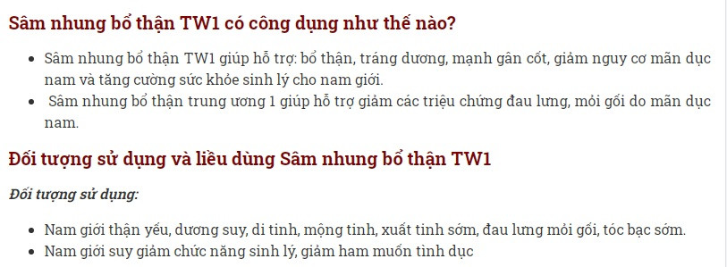Ly do quang cao TPBVSK Tinh sam nhung bo than Duoc lieu TW1 bi canh bao?-Hinh-2