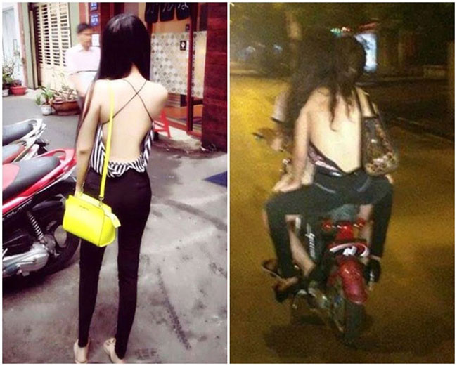 Thiếu nữ mặc như không mặc tự tin dạo phố.