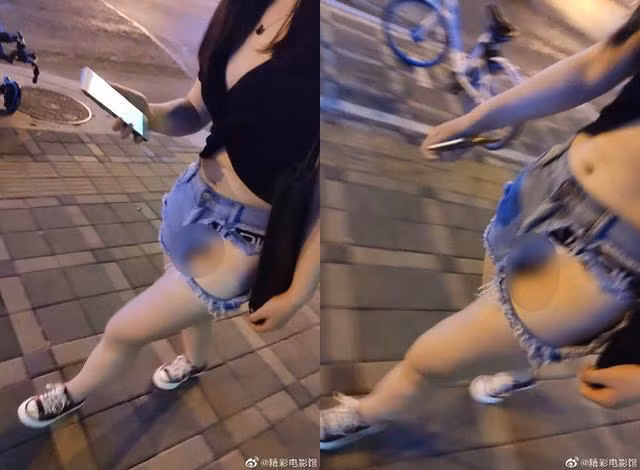 Cô gái này được xem là thảm họa thời trang khi diện chiếc short jeans hở cả vùng kín một cách hớ hênh.