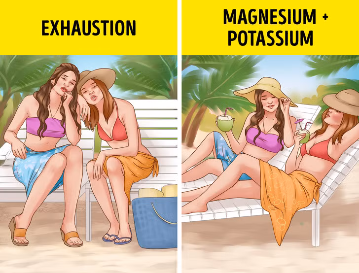 Nước dừa chứa magie và kali, 2 khoáng chất có khả năng làm thư giãn các cơ bắp, giảm huyết áp, ngăn ngừa tình trạng sưng ở thận. Ngoài ra, nước dừa cũng được coi như chất điện giải tự nhiên giúp cân bằng cơ thể, thư giãn đầu óc và giúp bạn ngủ ngon hơn.