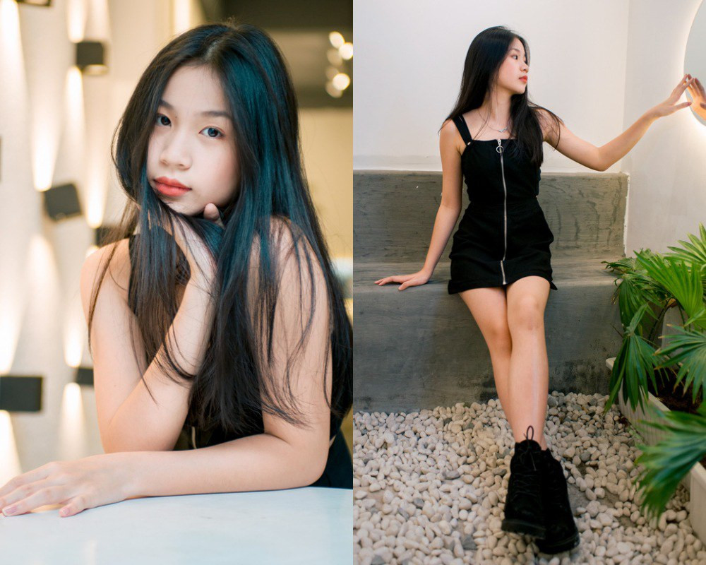 Vy Uyên phối chiếc váy đen cực chất cùng đồi giày ton sur ton.