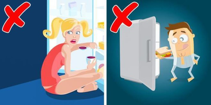 Ăn vặt ban đêm: Việc ăn sau 18h có thể gây tăng cân nhưng vẫn nhiều người có thói quen xấu là ăn tối muộn hoặc vào ban đêm. Lượng calo cơ thể hấp thụ lúc này lớn hơn nhiều so với những gì bạn đang đốt cháy, từ đó dẫn đến tăng cân. Ngoài ra, thói quen này còn làm tăng cholesterol, lượng insulin và ảnh hưởng tiêu cực đến nội tiết tố.