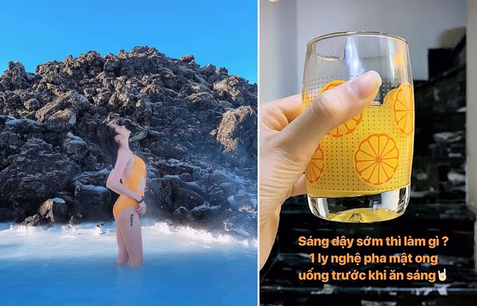 Bảo Anh tiết lộ cô uống nghệ pha mật ong mỗi sáng sau khi ngủ dậy, trước bữa sáng. Công thức này tăng cường trao đổi chất, từ đó giúp giảm cân, giữ dáng hiệu quả.