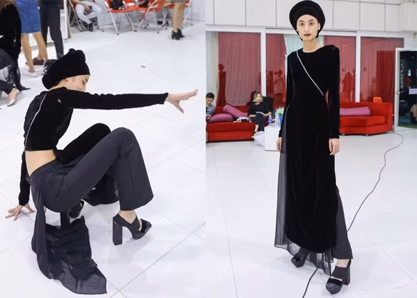 Đôi giày cao gót 20cm đã khiến người mẫu Lê Thúy có 1 pha "vồ ếch" nhớ đời.