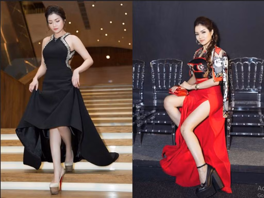 Vì sở hữu chiều cao khiêm tốn nên Thủy Top cũng chăm diện giày siêu cao để tôn dáng.