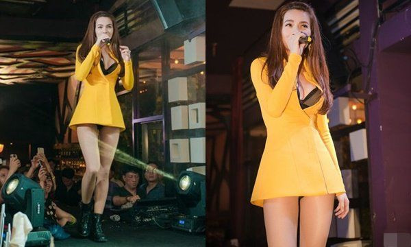 Diện vest ngắn cũn cỡn lại không có quần bảo hộ bên trong, Hồ Ngọc Hà khiến fan đỏ mặt khi biểu diễn tại quán bar.